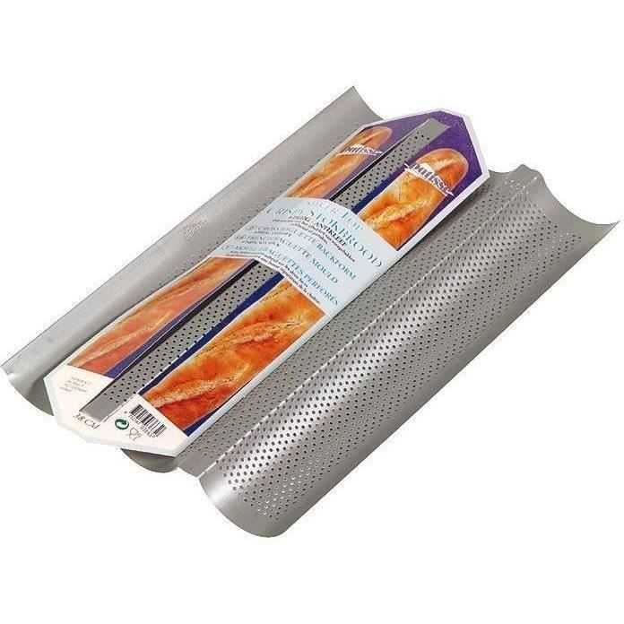 Moule perforé 3 baguettes PATISSE LACOR Aluminium Antiadhésif 38 cm