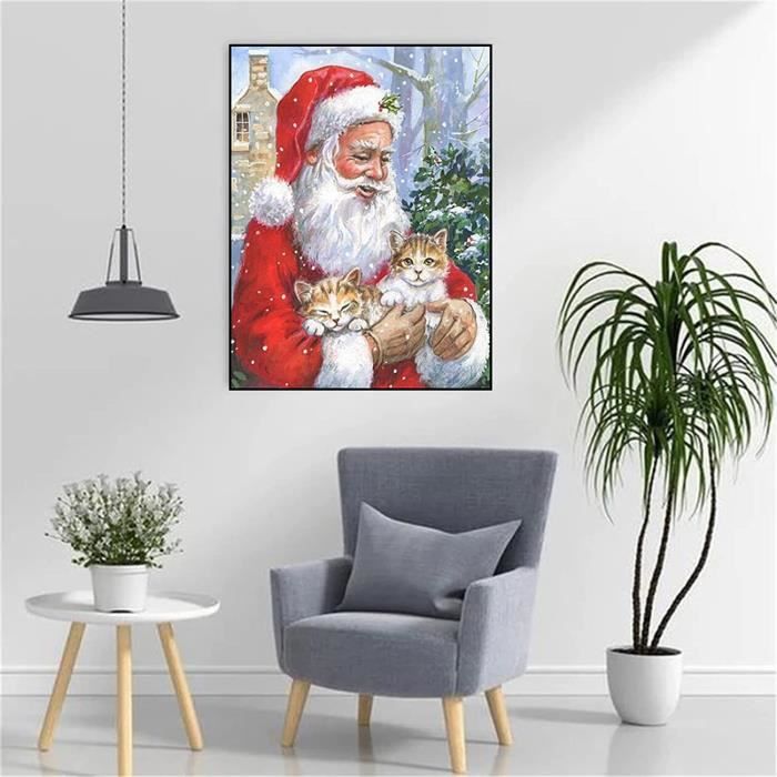 Kit Diamond Painting Noël – Sapin 30x80 Cm – Strass 5D, Toile Collante – Déco Murale DIY