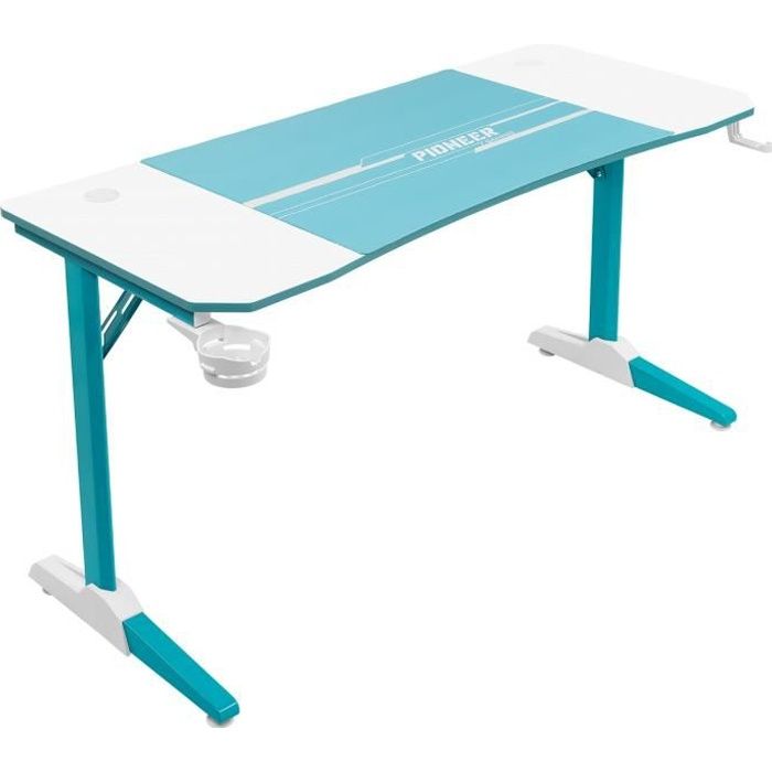 PTUWODS Bureau Gaming 140 cm , Ergonomic Bureau Gamer avec lumières LED