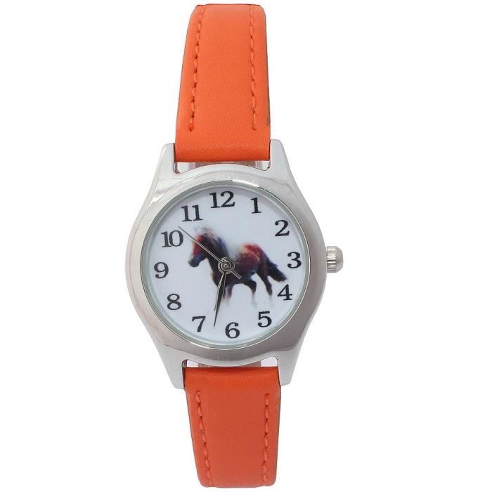 Montres Montre en cuir pour enfants montre bracelet en cuir motif