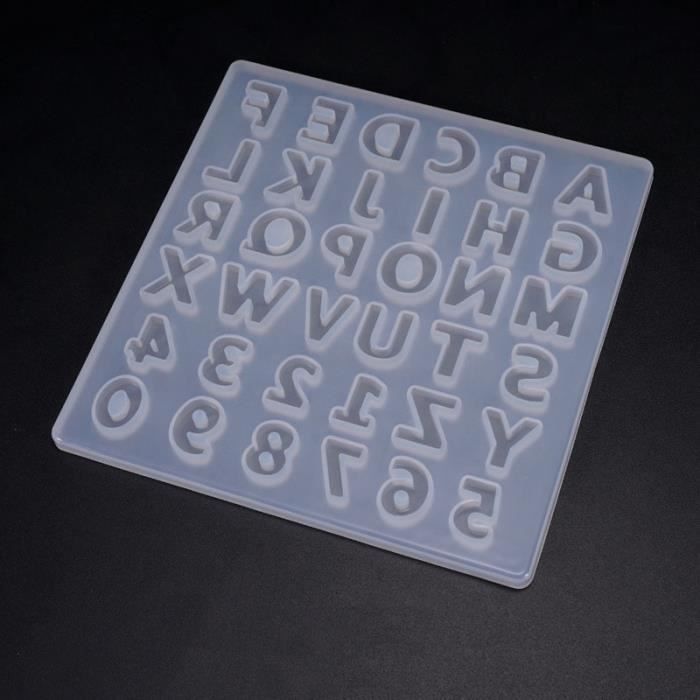 26pcs Large Letter Resin Mold 7 A-Z Capital English Alphabet Silicone Mould White