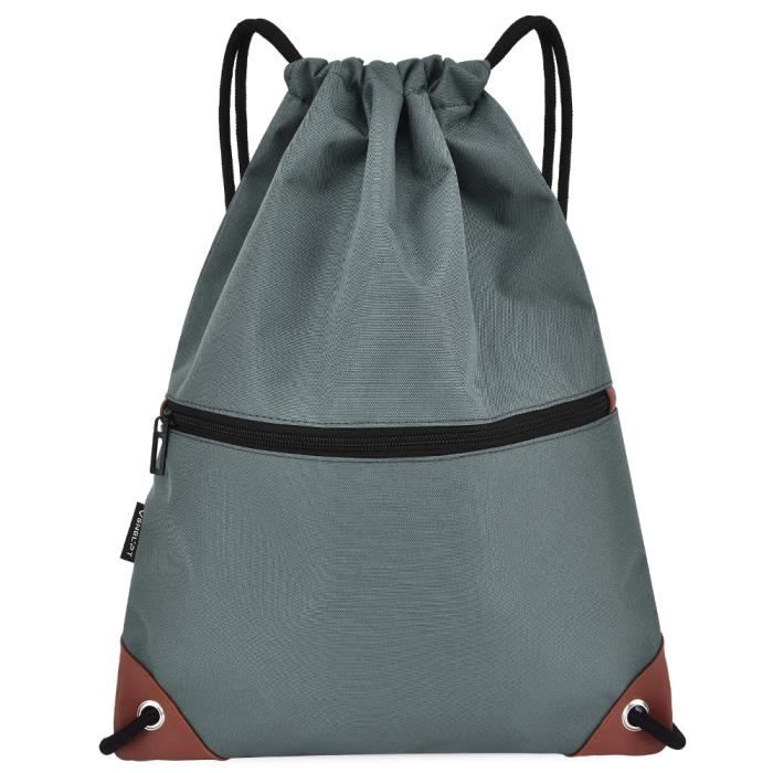 Sac de sport Sac à dos avec cordon de serrage Sac seau à cordon résistant à  l'eau avec poches à fermeture éclair Sac léger pour-994 - Cdiscount  Bagagerie - Maroquinerie