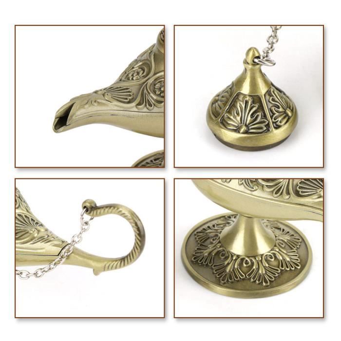 ARAMOX Lampe Aladdin Light Rare Retro Legend Color Aladdin Magic Genie Light Souhaitant Lampe Pot À Collectionner (Bronze)