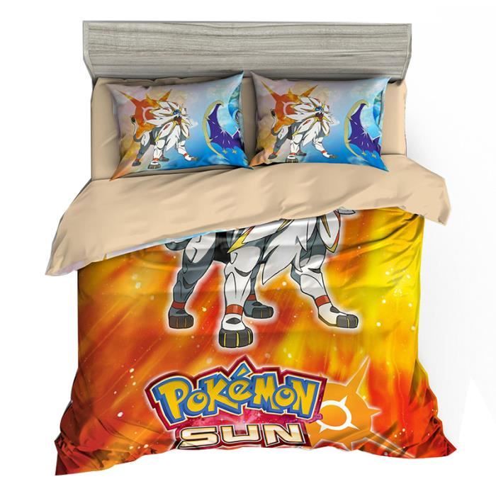 Pokemon Sun Parure De Lit 2 Pieces De Marque 1 Housse De Couette 172 218 Cm 1 Taies D Oreiller 50 75cm Cdiscount Maison