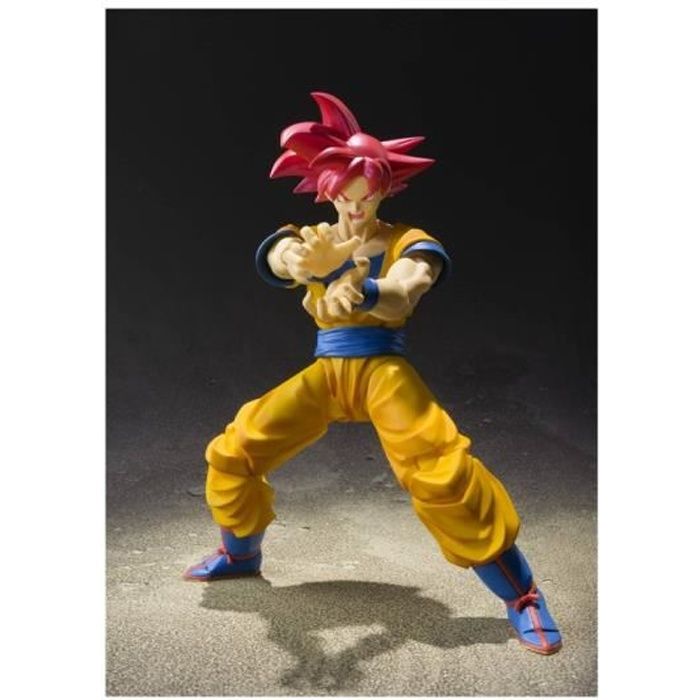 Bandai - Figurine DBZ - Son Goku Super Saiyan God Cheveux Rouge SH Figuarts 14cm