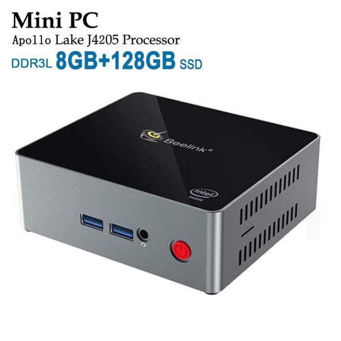Vente Ordinateur de bureau Beelink J45 Mini PC avec Processeur Intel Apollo Lake Pentium J4205, DDR3L 8 Go + SSD 128 Go, Dual WiFi 2,4 + 5,8 GHz, 4K, H.265, Gi pas cher