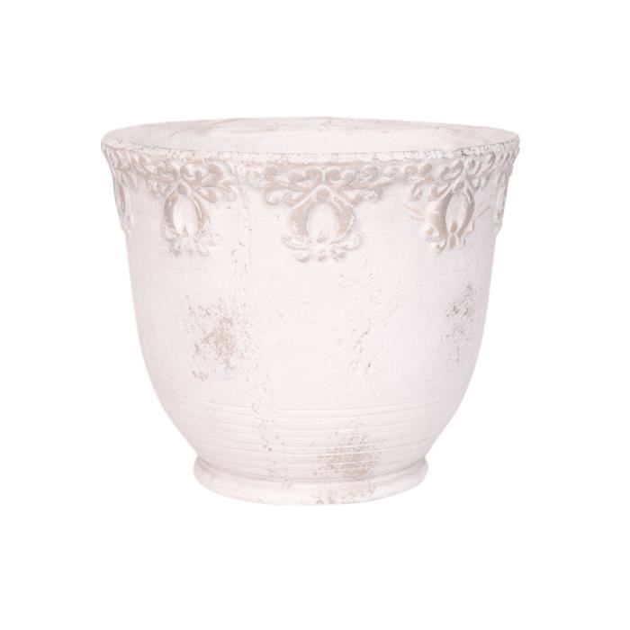 Cache-pot Français Cache-Pot Opale EDA - 12,5 Cm Blanc Ivoire Pour Orchidées Pot Décoratif Intérieur