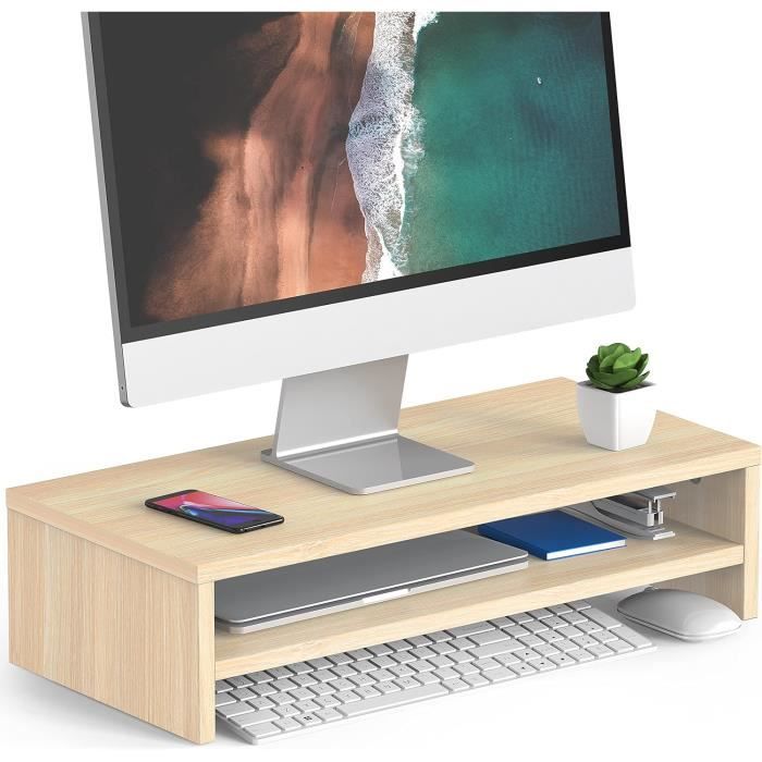 Support Moniteur En Bois Kalibri - Socle Réhausseur Pour écran PC, TV Ou Tablette