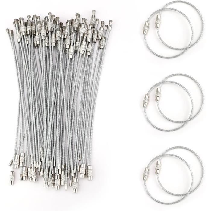 20 Pack Anneaux Porte Clé 25 Mm, Fort Et Robuste Attache Porte Clé, Convient Pour Les Clés De