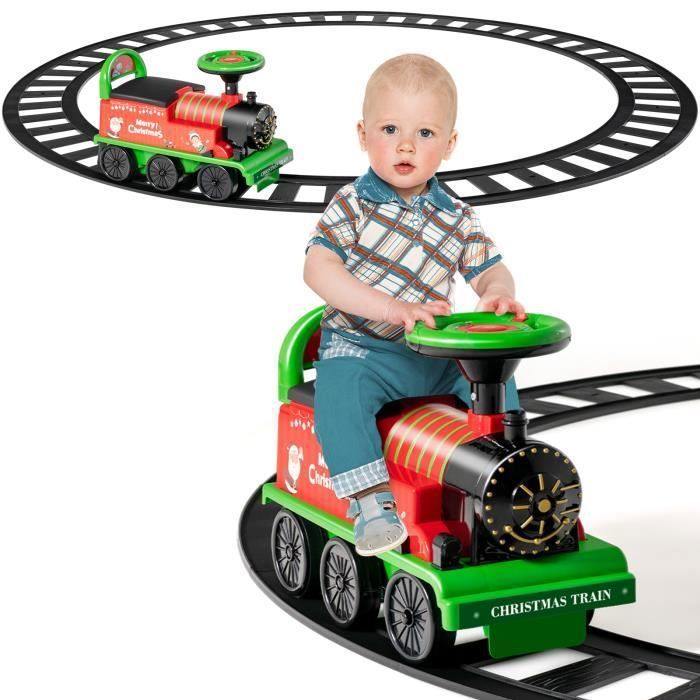 COSTWAY Train Electrique pour Enfants -16 Accessoires de Rails , Cadeau ...
