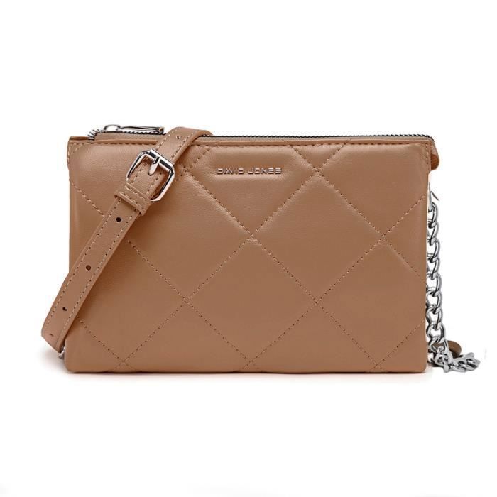David Jones - Pochette Soirée Matelassé - Sac Bandoulière Cuir PU Femme - Rose 2 David Jones - Pochette Soirée Matelassé - Sac Bandoulière Cuir PU Femme - Rose 2