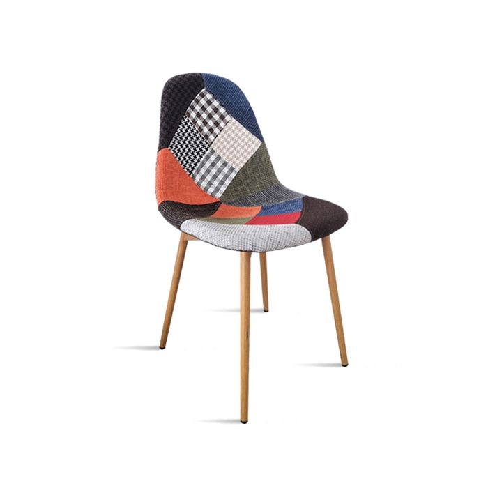 Chaise scandinave tissu patchwork - Ela Chaise scandinave tissu patchwork - Ela