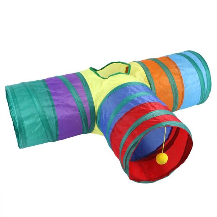 Tunnel Pour Chat Pliable 2 En 1 - Maison Douillette Et Aire De Jeu - 55x40 Cm - Pour Chatons Et Petits Animaux