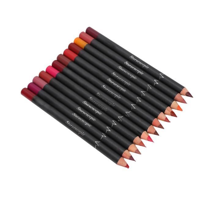 Liner à lèvres Lip Liners Crayon Waterpro, 12Pcs Lip Liner Lip