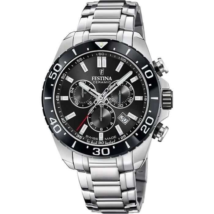 Montre - FESTINA - F20042/4 - Quartz - Homme - Noir - Acier inoxydable - 5 Atm Montre - FESTINA - F20042/4 - Quartz - Homme - Noir - Acier inoxydable - 5 Atm