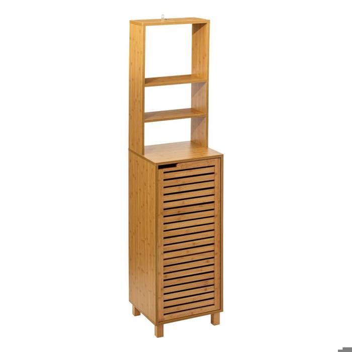 Meuble étagère 1 porte bambou Sicela - 5five Meuble étagère 1 porte bambou Sicela - 5five