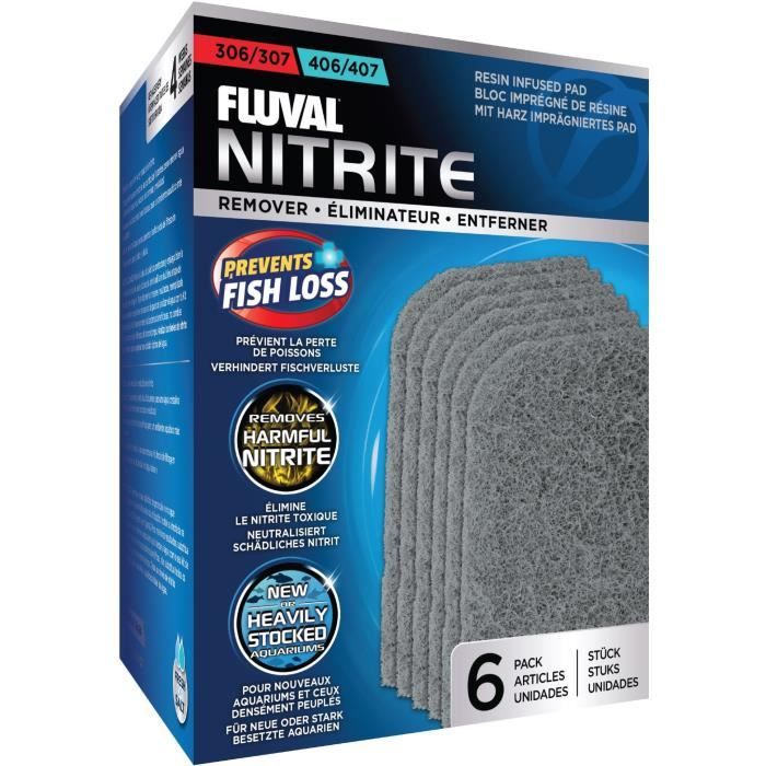 Filtre anti-nitrate - Fluval - 307/407 - 6 pcs - Bleu - Pour poisson deau froide