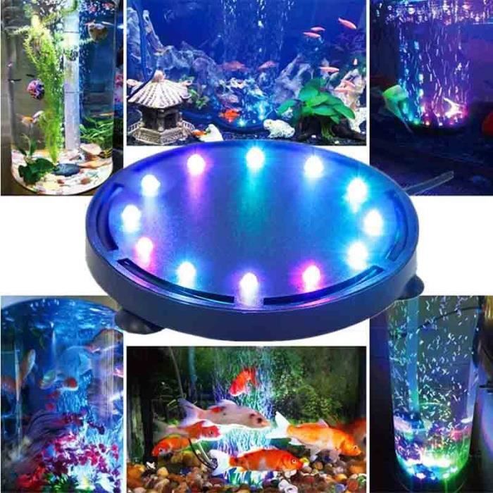 Comparer les prix de 12 LED Lampe Bulle Aquarium Submersible, Lumière Colorée à Bulle d’Air Subemersible Lampe, 12.5cm LED Éclairage Décoration Lumière C