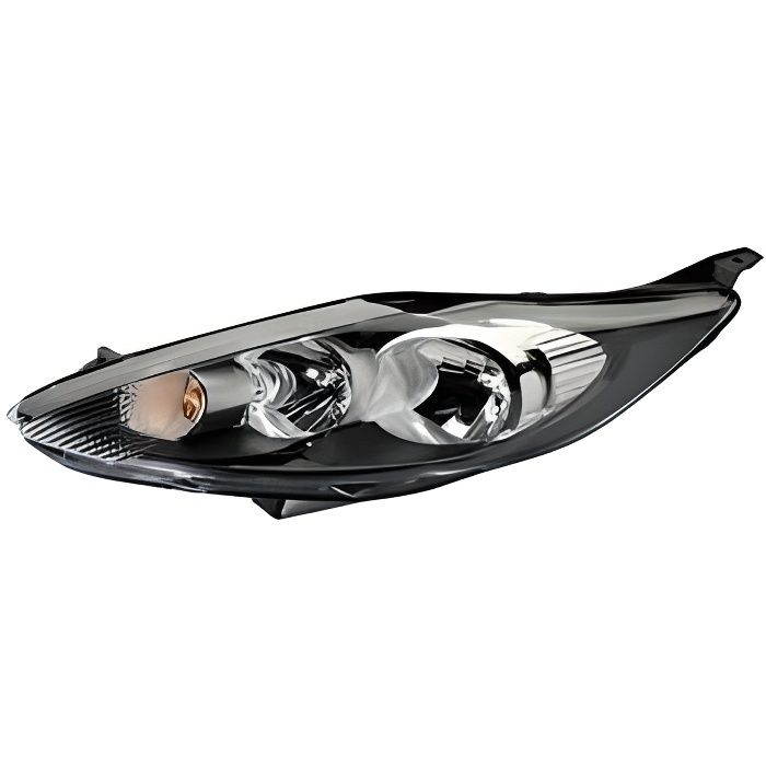 Phare Optique avant gauche FORD FIESTA VI phase 1, 2008-2012, H7+H1, fond noir, Neuf.