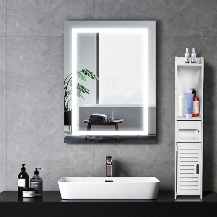Commode de salle de bain - HOMEWELL - YIPEEMA - Blanc - 20x20x80 cm - Plastique résistant