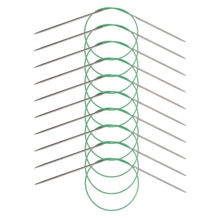15 Aiguilles à Tricoter Circulaires En Acier Inoxydable - 23 Cm, Tailles 2/2,5/3/3,5/4 Mm, Pour Chaussettes, Bonnets, Manches