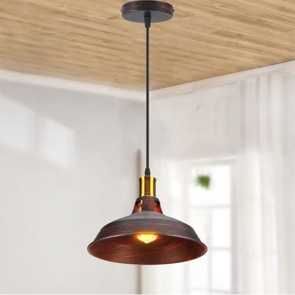 Suspension Brilliant Modèle Frieda - Diamètre 51cm, Couleur Rouille - Pour Ampoule E27 Max 60W