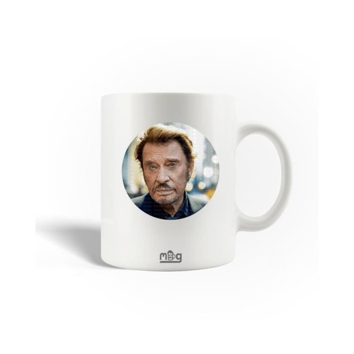 Mug Johnny Hallyday - Blanc, Neuf, Pour Les Fans Du Rocker