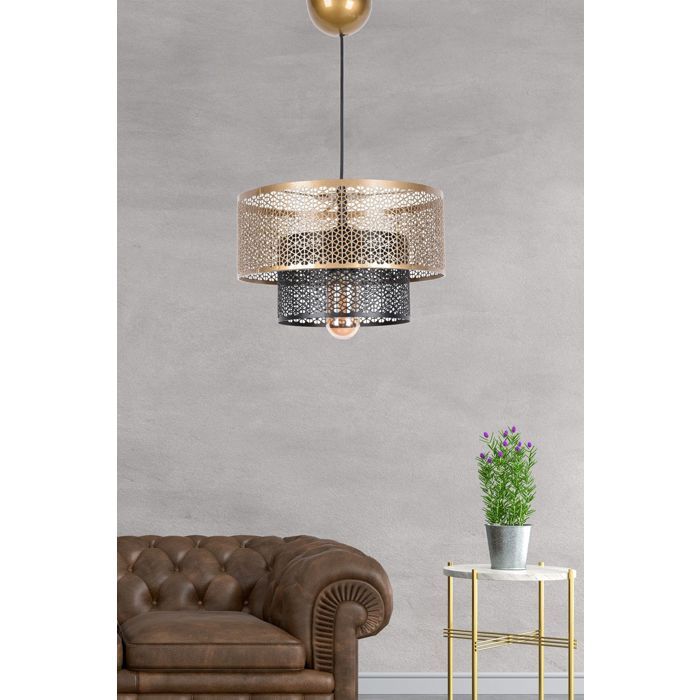 Suspension Glatini D26,5cm Métal Noir et Or
