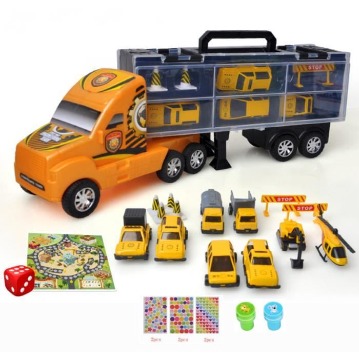 Jouet Enfant - Camion Transporteur de Voitures pour Enfant - Jaune