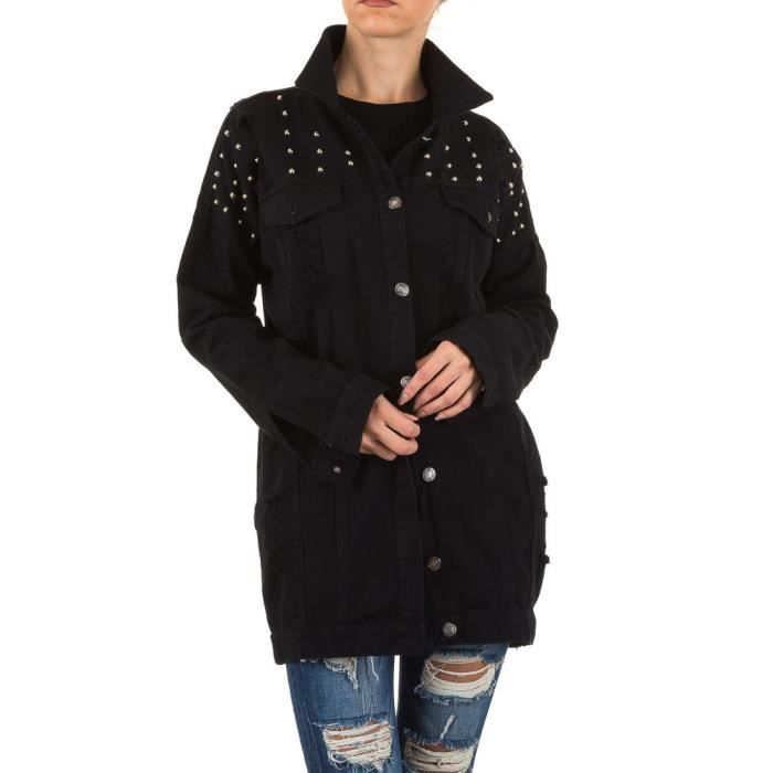 Femmes veste longue perlage Jeans noir S Noir - Cdiscount Prêt-à-Porter
