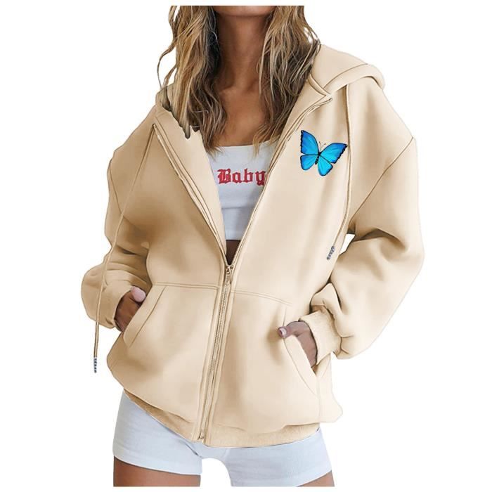 SWEATSHIRT Sweat Capuche Femme Cotton Sweatshirt avec Poches