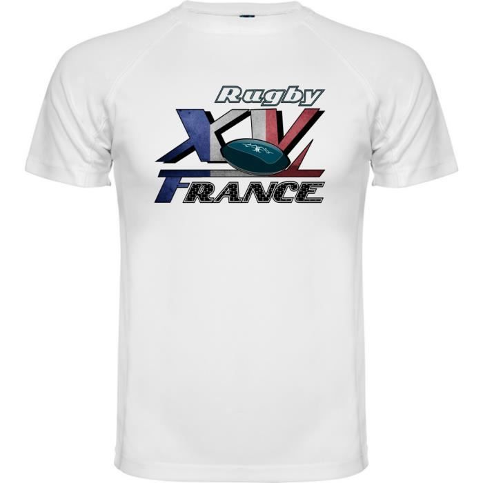 Tee shirt Rugby XV France - Blanc - Manches courtes - Homme