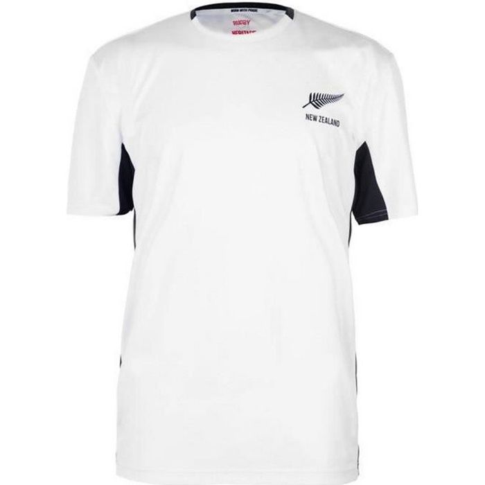 t-shirt blanc officiel de rugby homme nouvelle-zélande + 1 t-shirt anglais offert