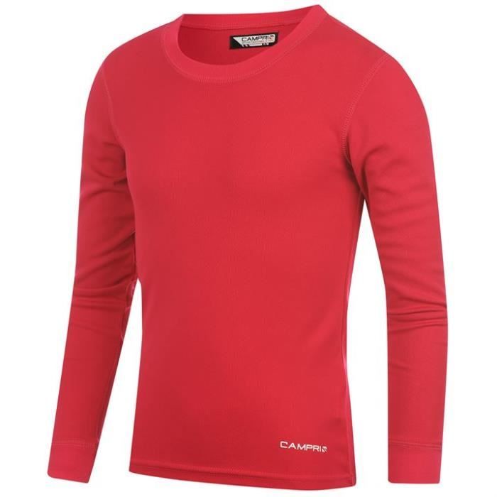 t-shirt thermique enfant mixte - campri - rose - manches longues - isolation thermique optimale