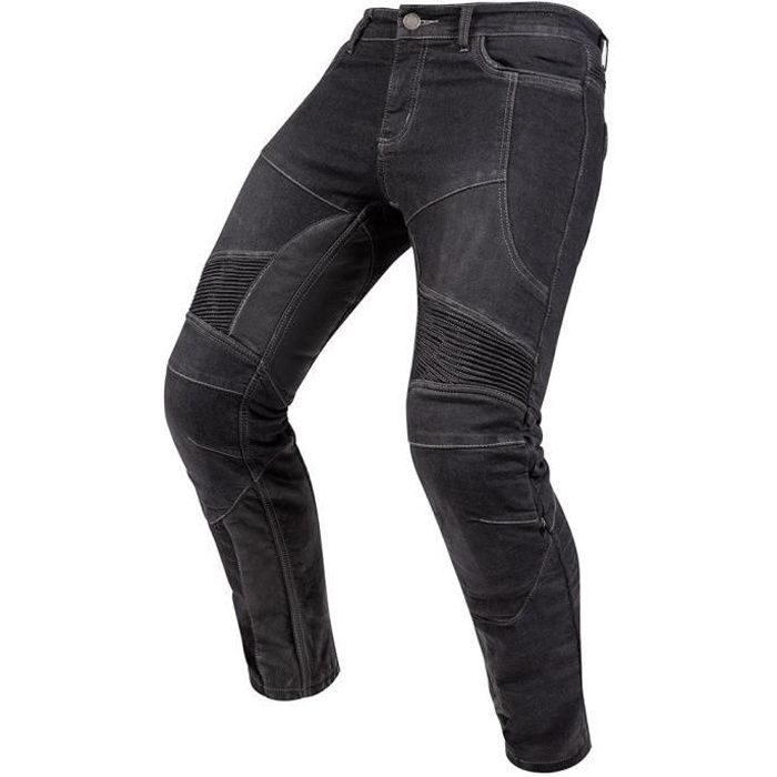 FSHOW Moto Pantalon Jeans pour Homme avec équipement De Protection avec Protéger Pad Color : Black, Size : 3XL