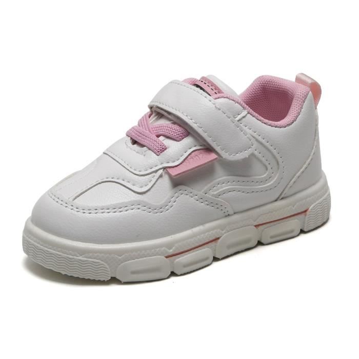 Enfant En Bas Age Infantile Enfants Bebe Filles Garcons Mode Decontractee Sport Chaussures Blanches Baskets Rose Rose Cdiscount Chaussures