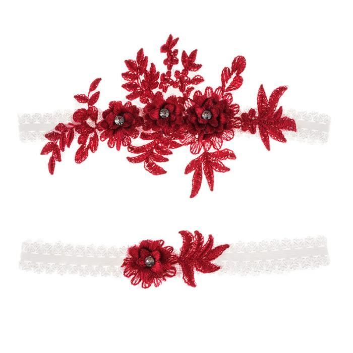 Jarretières De Mariée Dentelle Strass Cœur – Ensemble Élégant Et Sexy Pour Mariage Et Soirée