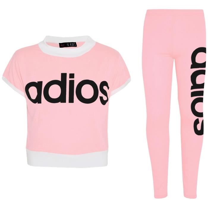 Ensemble t-shirt court et jupe patineuse Adios pour filles 7-13