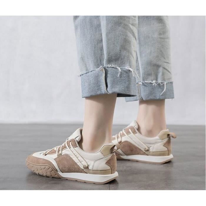 basket marron femme