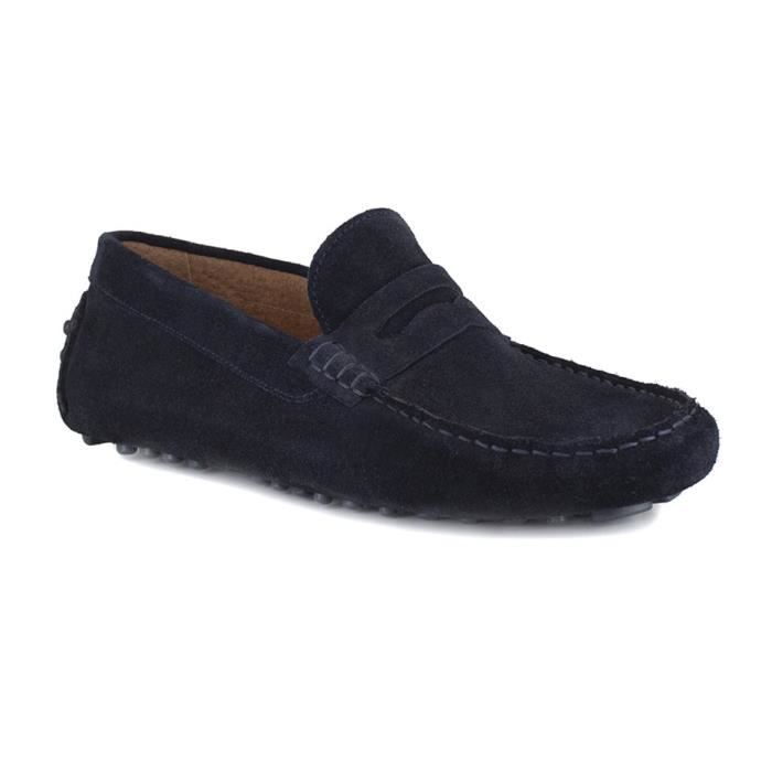 Mocassin Homme J.Bradford Cuir Marine JB JULEN Marine Cdiscount