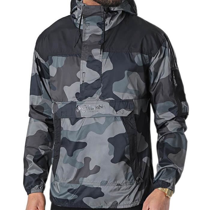 Veste coupe-vent - Columbia - CHALLENGER - Homme - Randonnée - Noir camouflage