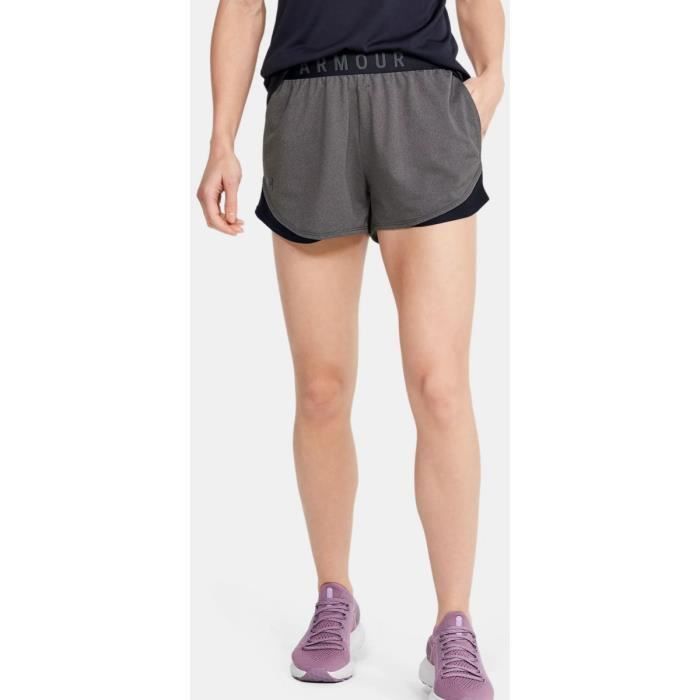 Short UA Play Up 3.0 femme gris carbone et noir - Under Armour