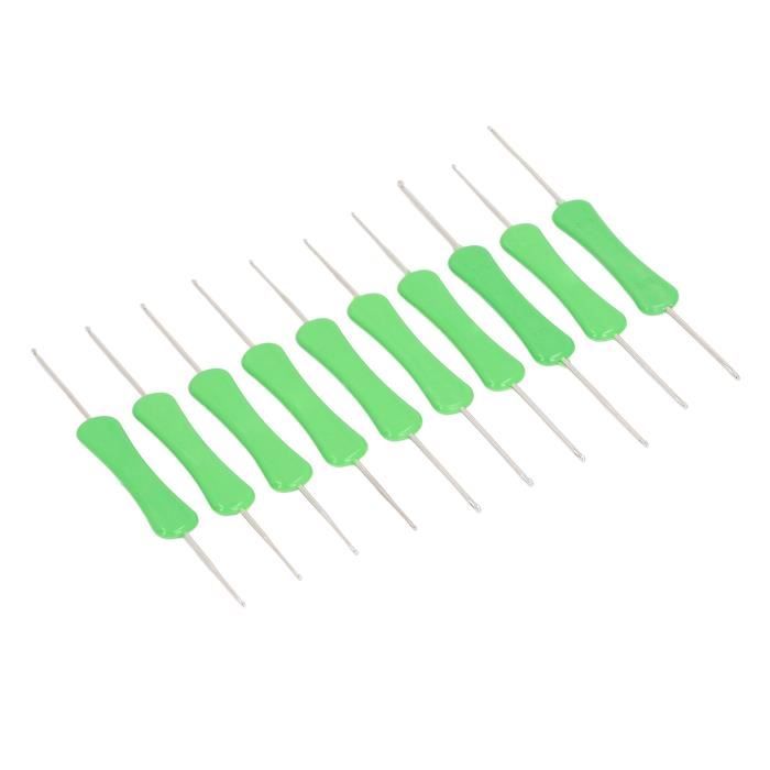 Lot De 10 Crochets à Tricoter Double Extrémité Cobee - Tailles Variées En Aluminium Doré