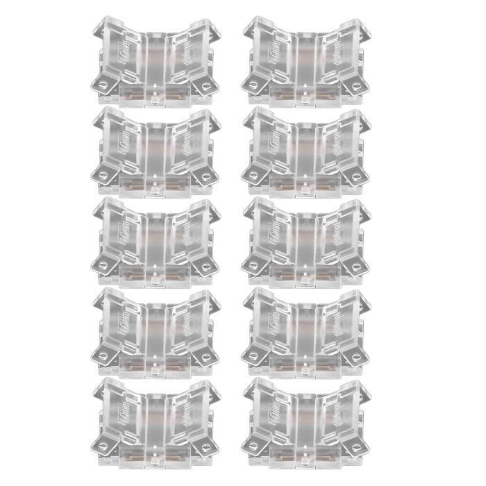 Lot De 20 Connecteurs Pour Bande LED COB - 8 Mm, étanches, Sans Soudure - Pour 5V/12V/24V