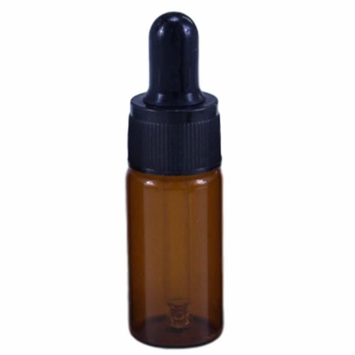 Bouteille En Verre Marron 60ml Avec Pipette Compte-Gouttes - Idéale Pour Huiles, Teintures