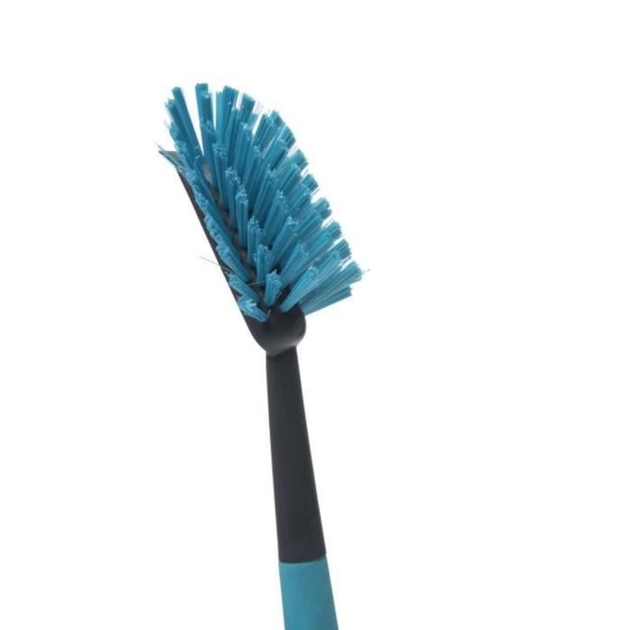Brosse à Récurer Avec Plateau D'Égouttement, Brosse De Lavage Pour Vaisselle Casseroles Poêles Évier Nettoyage, Ensemble De Support De Récurage De Cuisine (Gris