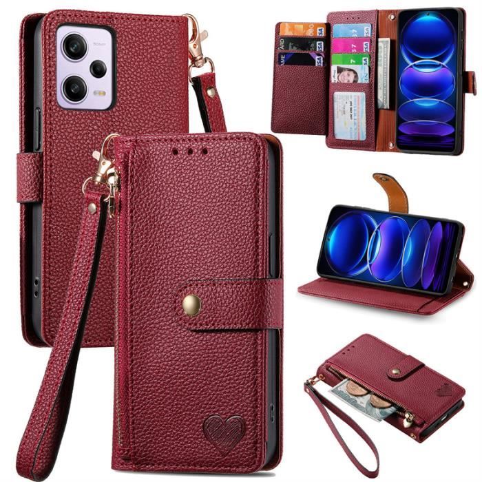 Étui Portefeuille Cuir PU Pour Xiaomi Poco X7 Pro - Anti RFID - Porte-cartes + Support - Noir