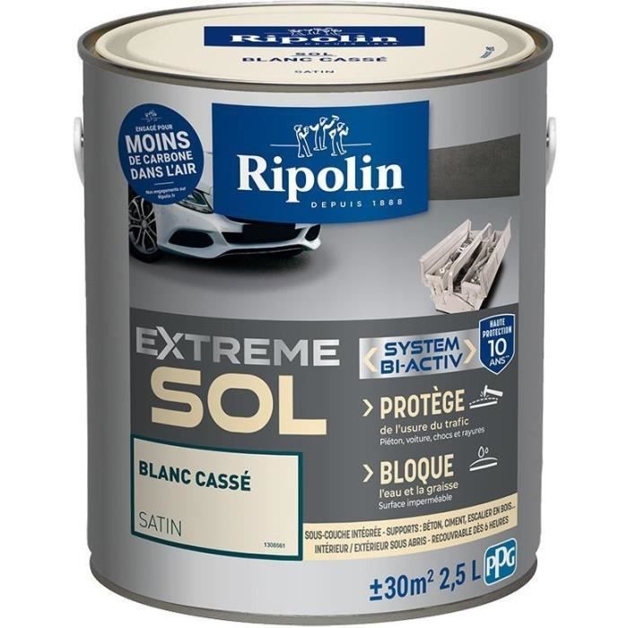 RIPOLIN PROTECTION EXTREME SOL BLANC CASSE SATIN 2,5 L