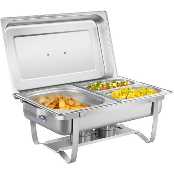 Brabantia Food Warmer 2 brûleurs-Blanc avec Gris Grill