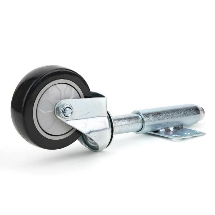 Roue à Ressort De 4 Pouces PVC Noire - Roulette à Ressort Charge Maximale 120 Kg - Roulette Porte